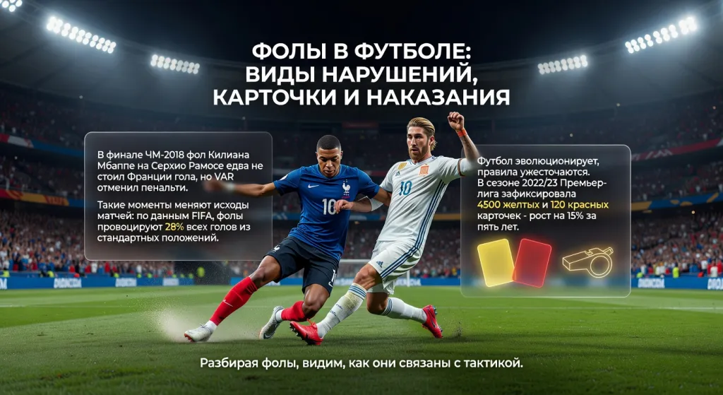 Фолы в футболе: Виды нарушений, карточки и наказания