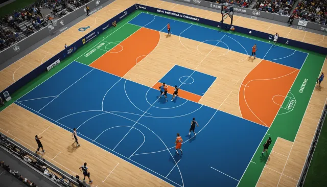 Начертить схемы игровых площадок по видам спорта: Баскетбол размещением судей. Баскетбольная площадка: Размеры, разметка и стандарты по нормам ФИБА, зоны и