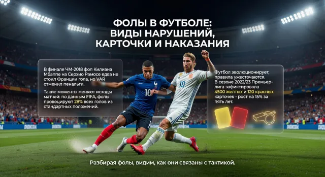 Фолы в футболе: Виды нарушений, карточки и наказания