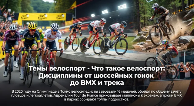 Темы велоспорт - Что такое велоспорт: Дисциплины от шоссейных гонок до BMX и трека